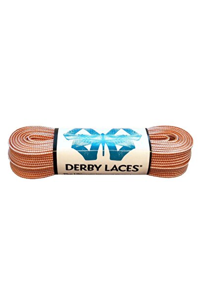 Derby أربطة أحذية تزلج عادية مشمعة - برتقالية/بيضاء مخططة 72 بوصة