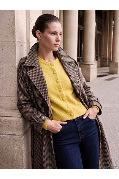 LC Waikiki Nevavm with Difference Lcw Everyday Yellow Knitwear Plain Short Wo...