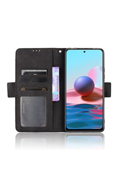 XGSM Husă tip carte pentru Xiaomi Redmi Note 10 Pro, cu slot pentru card, Negru