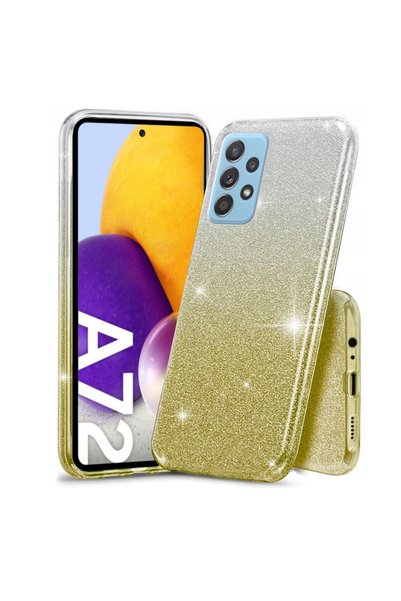 XGSM Husă cu sclipici pentru Samsung Galaxy A72 5G / A72 LTE, Argintiu/Auriu
