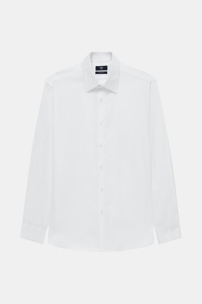 W Collection REGULAR FIT BEYAZ UZUN KOLLU %100 PAMUK GÖMLEK