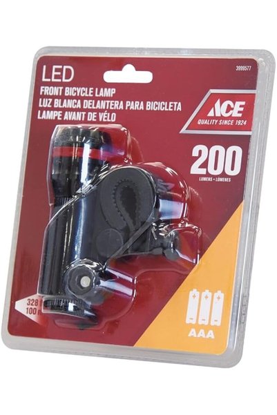 Acedistore مصباح أمامي للدراجة من نوع Ace 3W 200-Lumens عالي الجودة باللون ال...