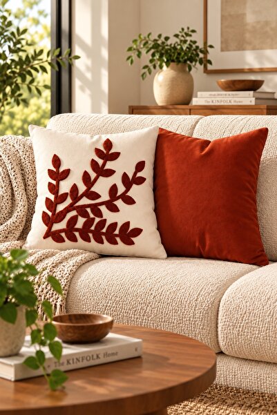 Modamina Punch Nakışlı 2'li Kırlent Kılıfı Seti | Fermuarlı 42x42 cm | Modern...