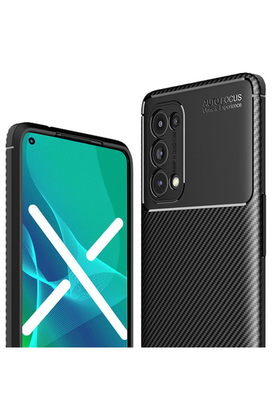 ERBORD Husă pentru Oppo Reno 5 Pro 5G, Carbon Gel, Negru