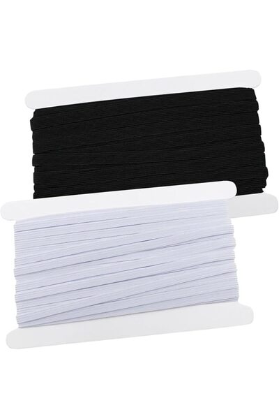KASTWAVE 2 Rolls Sewing Elastic Band 6mm Wide, 20 Meters Flat Braided Stretch...