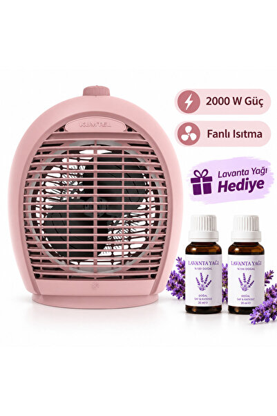 KUMTEL Fanlı Isıtıcı 2000 W Lx-6331 Pembe Lavanta Yağı Hediye