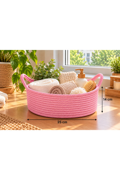 ÖRGÜM Woven Basket 25X14 cm – Decorative Multi-Purpose Storage and Organizing...