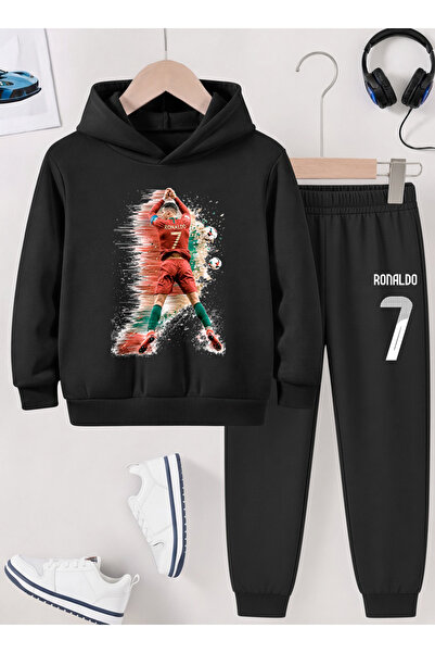 STİL-X Ronaldo Printed Boys' Tracksuit, 3-Yarn Shardooned Fabric