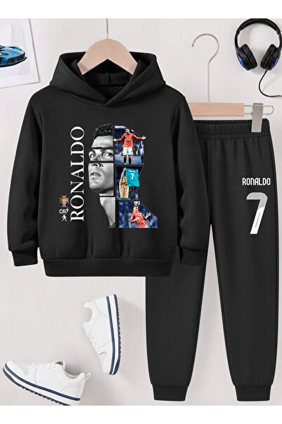 STİL-X Ronaldo Printed Boys' Tracksuit, 3-Yarn Shardooned Fabric