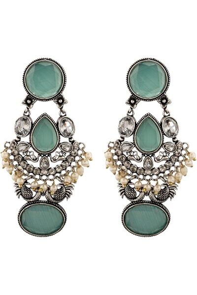 Efulgenz Traditional Earrings for Women Boho Bohemian Oxidized Floral Chandba...