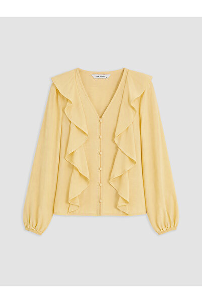 LC Waikiki Alita City with a Difference from the Lcw Studio Yellow Plain V-Ne...