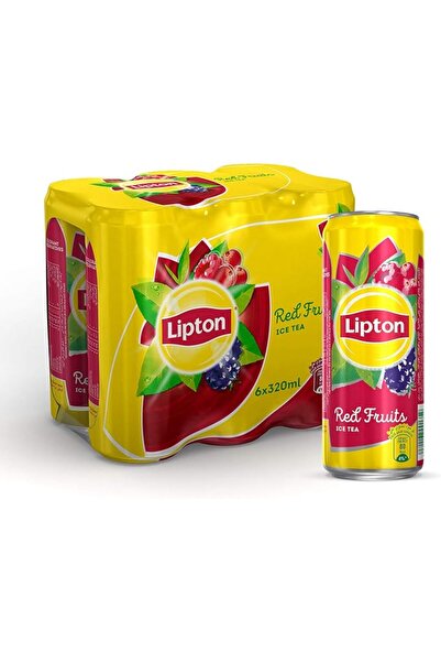 Lipton شاي مثلج بنكهة الفواكه الحمراء، مشروب منعش غير غازي، 320 مل × 6 عبوات