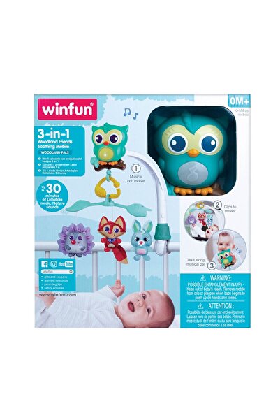 WINFUN Carusel de Patut Muzical 3in1 Prietenii Padurii