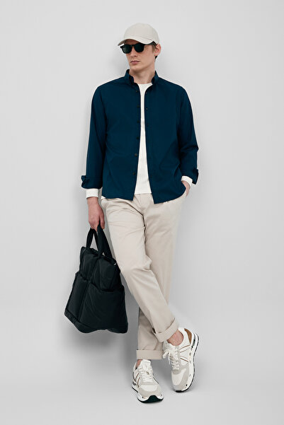 Lufian Miguel Men's Basic Shirt Regular Fit Navy Blue
