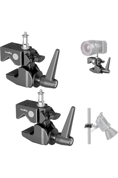 SmallRig طقم مشابك سوبر كلامب (عبوة من قطعتين)، شديدة التحمل بحمولة قصوى 33 ر...