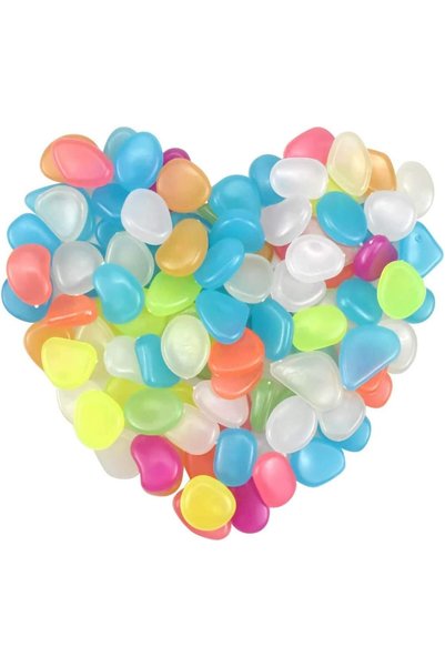 Generic Bingcute 100 pcs Glowing Pebbles Glow in the Dark Stones Rocks Colorf...