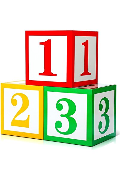 Generic مجموعة من 3 قطع من صناديق بالونات أرقام 123، زينة ملونة لحفلات العودة...