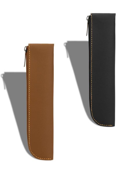 Generic 2 Pcs Leather Pencil Case, Slim PU Leather Pencil Case with Zip, Port...