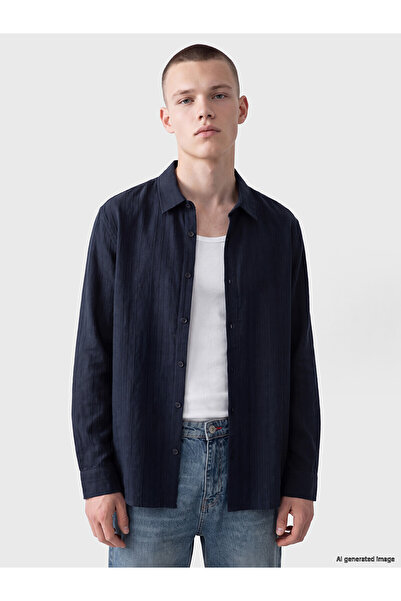 LC Waikiki Nevavm with a Difference of Xside Navy Blue Plain Standard & Regul...
