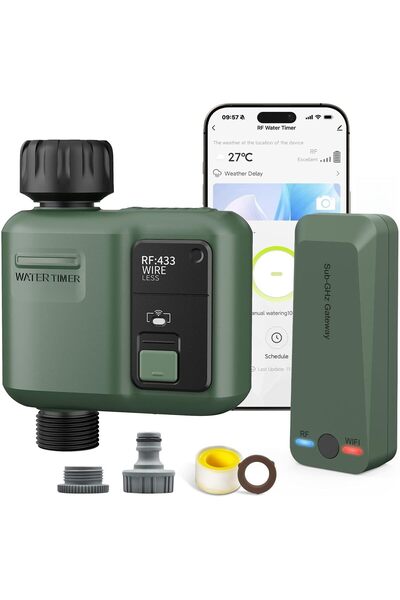 Generic Smart WiFi Sprinkler Timer 1 Zone, Automatic Water Timer for Garden H...