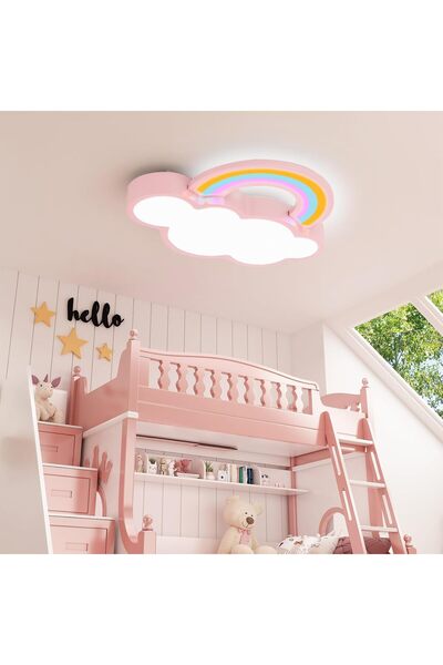 Generic Cloud Ceiling Light for Kids Bedroom Pink Cartoon LED Flush Mount Cei...