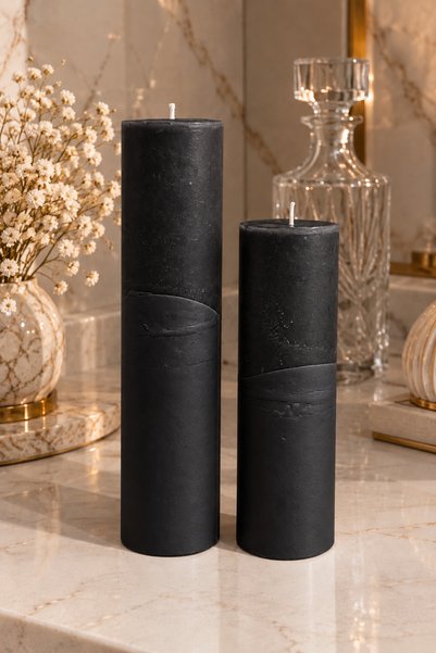 BalibeeCandle Balibeecandlehandmade Büyük boy 2li Blok mum seti 2li Dekoratif...