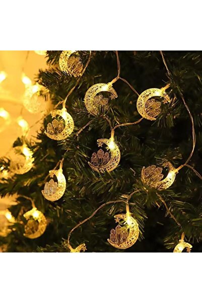 Generic أضواء زينة رمضان 20 LED بطول 3 أمتار، أضواء عيد مبارك معلقة على شكل ن...