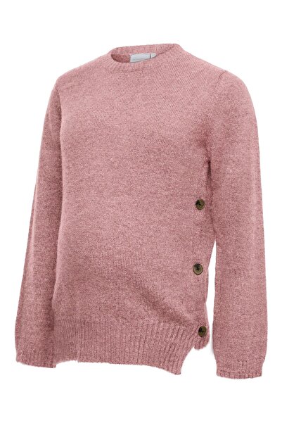 Mama Licious Strickpullover Normal geschnitten Rundhals Gerippte Ärmelbündche...