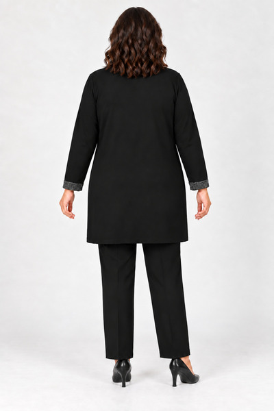Curvy Trend Cardigan cu guler și mâneci cu sclipici, mărime mare