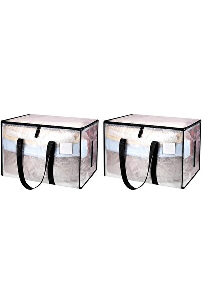 Generic Azonee Large Transparent Clothes Storage Bags with Lids, Heavy Duty M...