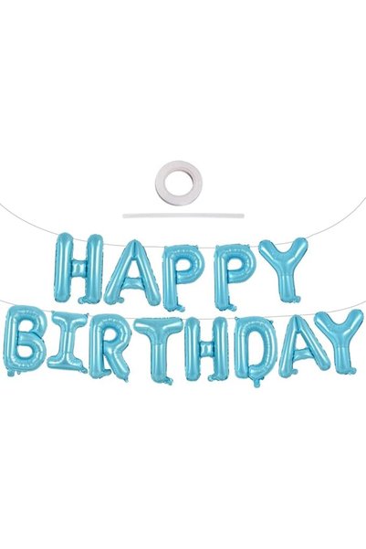 TONIFUL Silver Happy Birthday Balloons Banner, 16 Inch Mylar Foil Letters Sig...