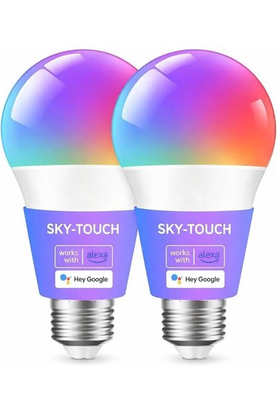 SKY TOUCH SKY-TOUCH 2 pcs Alexa WiFi Smart Led Bulb E27 Remote RGB Control Co...