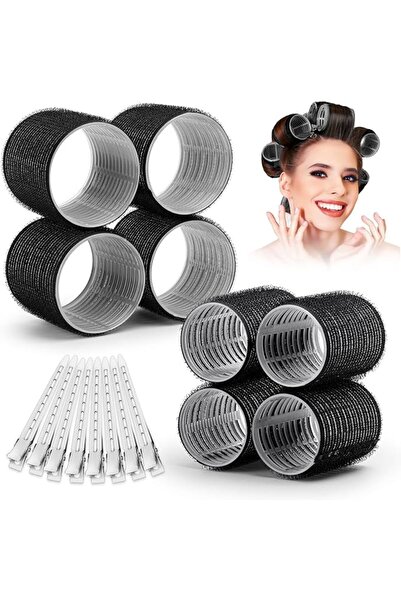 GENERAL Self Grip Hair Rollers Curlers 16 Pcs Set with 8Pcs Heatless Hair Rol...