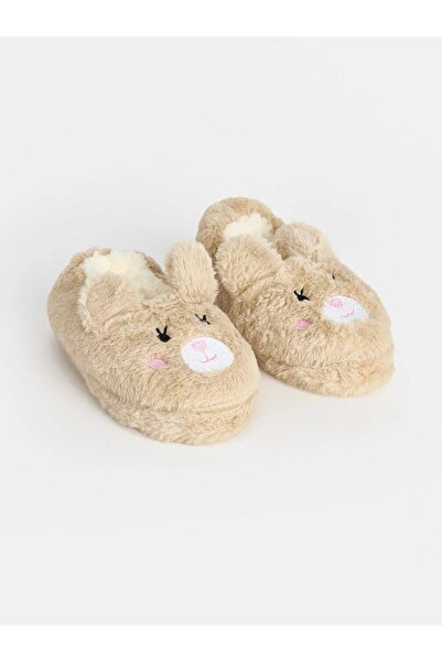 LC Waikiki Girl's Plush Slippers with Rabbit Figure (W6)