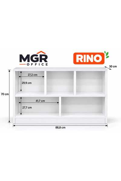 Mgr Office RİNO 4 Sepetli Çok Amaçlı Oyuncak Dolabı ve Kitaplık Oyuncak Box Organizer Oyuncak Saklama Dolabı BEYAZ