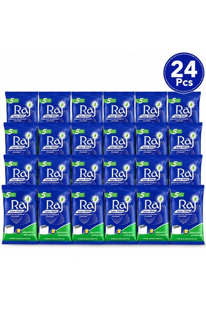 Generic Brand Raj Premium Detergent Powder For Laundry Wash 75g X 24Pcs