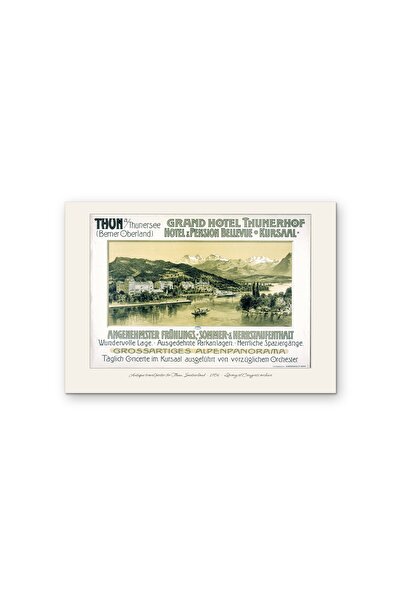 OEM Αφίσα Vintage Θούν, Ελβετία, Αντίκα Αφίσα Ταξιδιού 1904, Χαρτόνι 250γρ, Α4