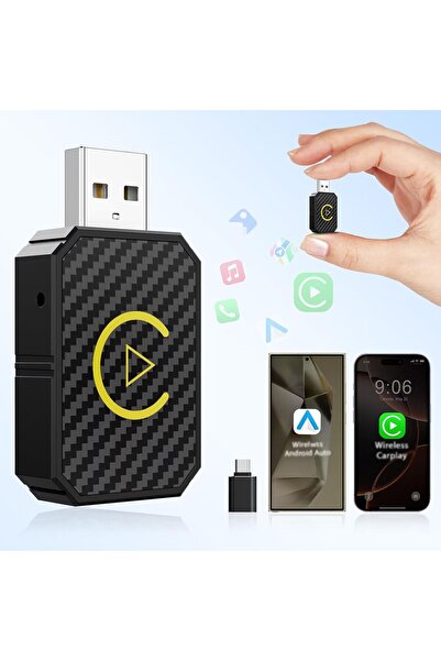 OEM Adaptor auto wireless 2-în-1, compatibil cu iPhone Carplay, pentru Androi...