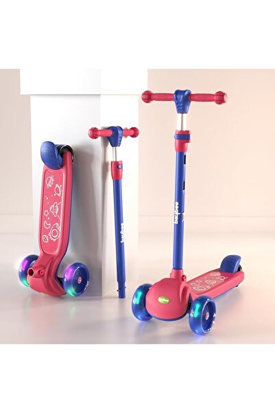 BAYBEE Blaze Storm Scooter for Kids, 3 Wheel Smart Kick Scooter with Fold-abl...