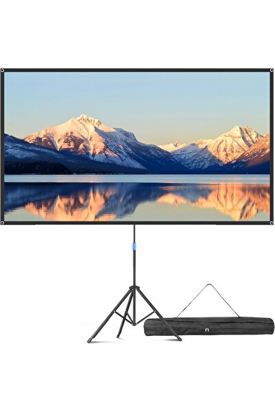 Generic Projector Screen with Stand, 120 Inch Movie Screen, 16:9 4K HD Projec...