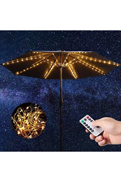 Generic Patio Umbrella Lights Solar Powered Outdoor 8 Modes Light Waterproof ...