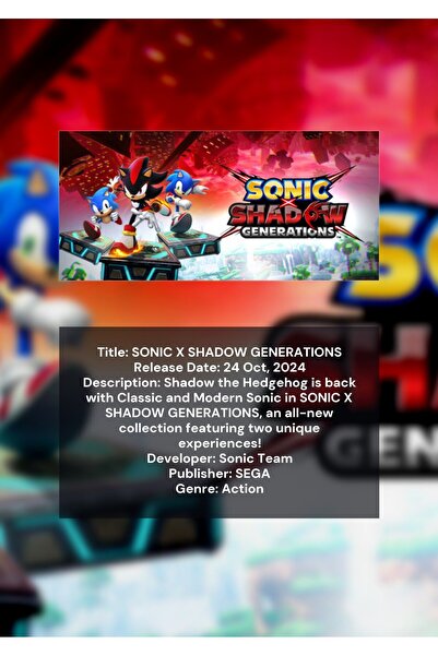 OEM Αφίσα Ινφορματογραφίας Sonic και Shadow Generations, Βιντεοπαιχνίδι Δράση...