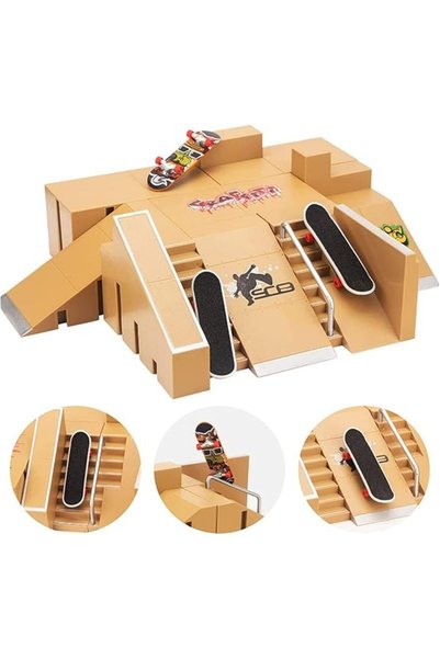 Soofam Fingerboard Skatepark with 3 Finger Skateboards,Customizable and Build...