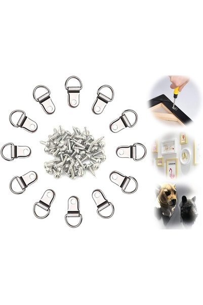 Generic 50 D Rings Picture Photo Frame Hanging Hooks Hangers Canvas Hook Wall...