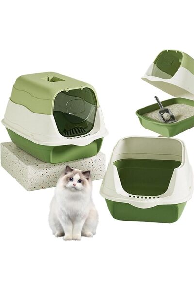Generic Large Detachable Cat Litter Box,Fully Enclosed Cat Potty Tray with Li...
