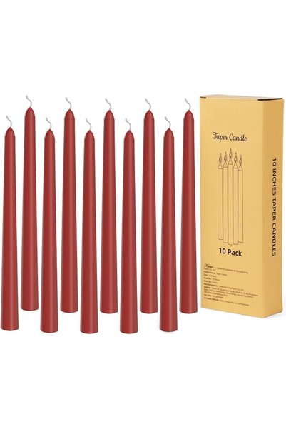 THE WHITE SHOP Candle 10PCS Taper Candles 0.87×10 Inch Unscented Smokeless