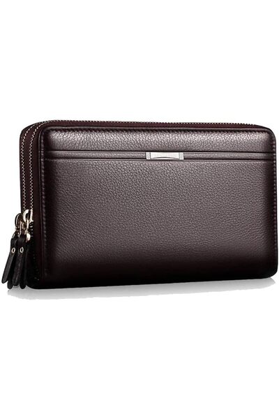 Generic Double Zipper Long Wallet, Business Card Holder Clutch, Leather Phone...
