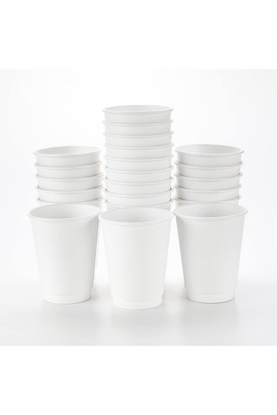 Generic 500-CT Disposable White 12-oz Hot Beverage Cups with Double Wall Desi...