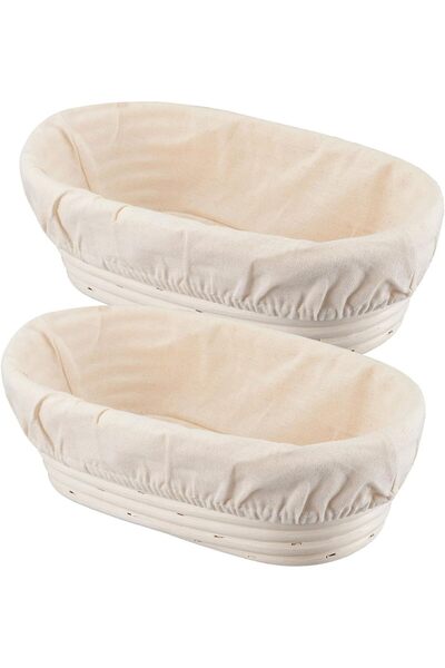 Generic Bread Proofing Baskets Oval, 2 Pcs Handmade Dough Proofing Bowls with...