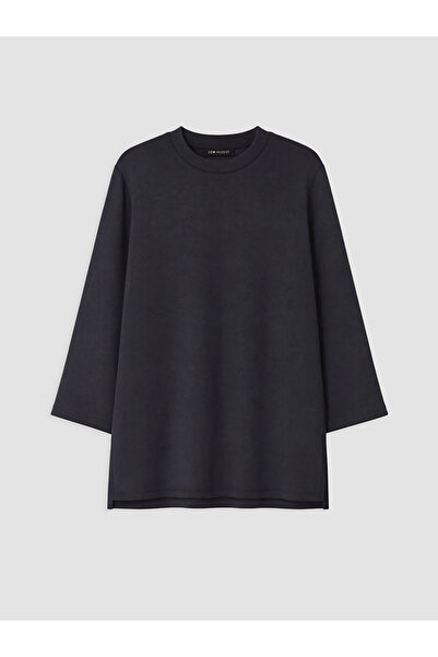 LC Waikiki Navy Blue Soft Touch Oversized Women's Sweatshirt Tunic